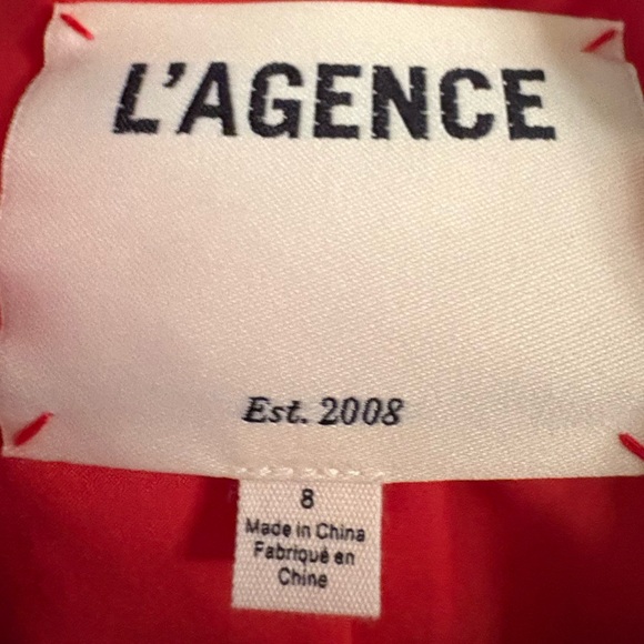 L'AGENCE Red Chamberlain Blazer sz 8 NEW - Picture 6 of 9